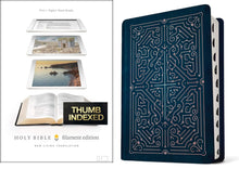 Load image into Gallery viewer, Filament Bible NLT (LeatherLike, Navy/Rose Gold, Indexed): The Print+Digital Bible Imitation Leather